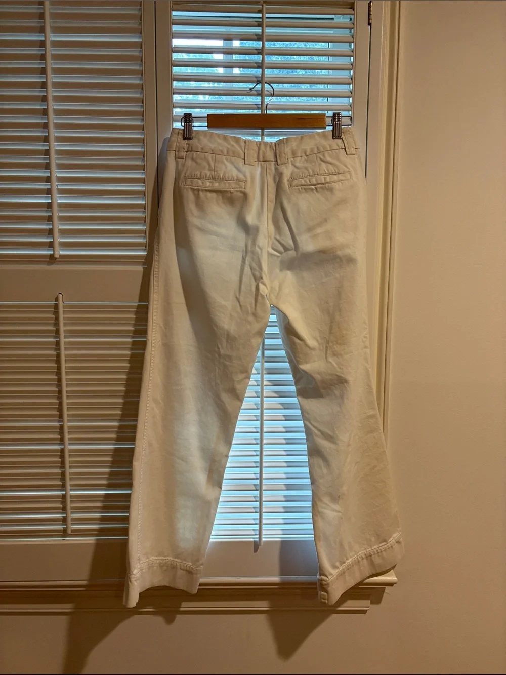 J Crew Classic Twill Chino Women's Cream Wide-Leg Jeans